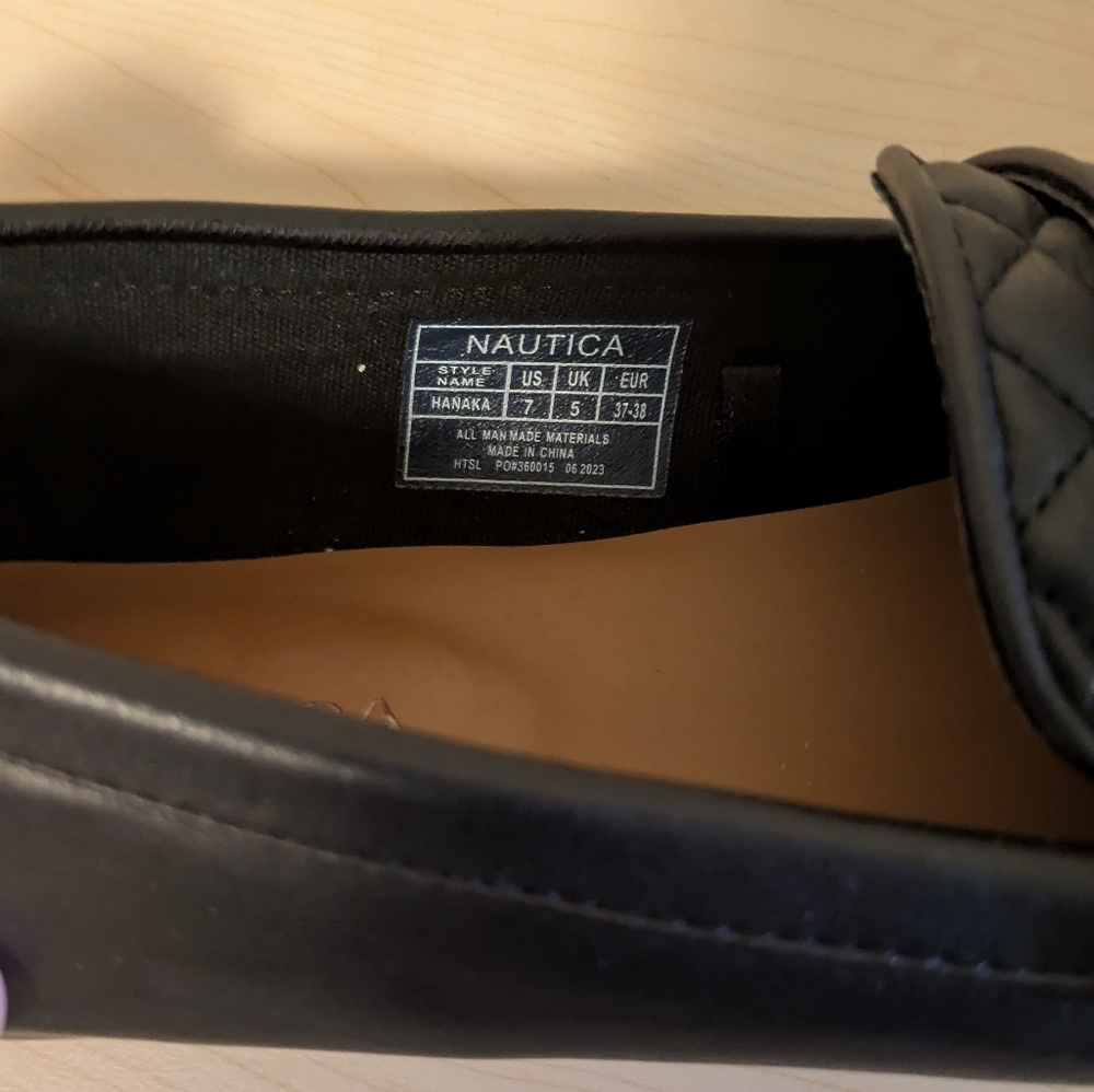 Nautica Black Quilted Loafers Slip-Ons Size 7 - Picture 6 of 8